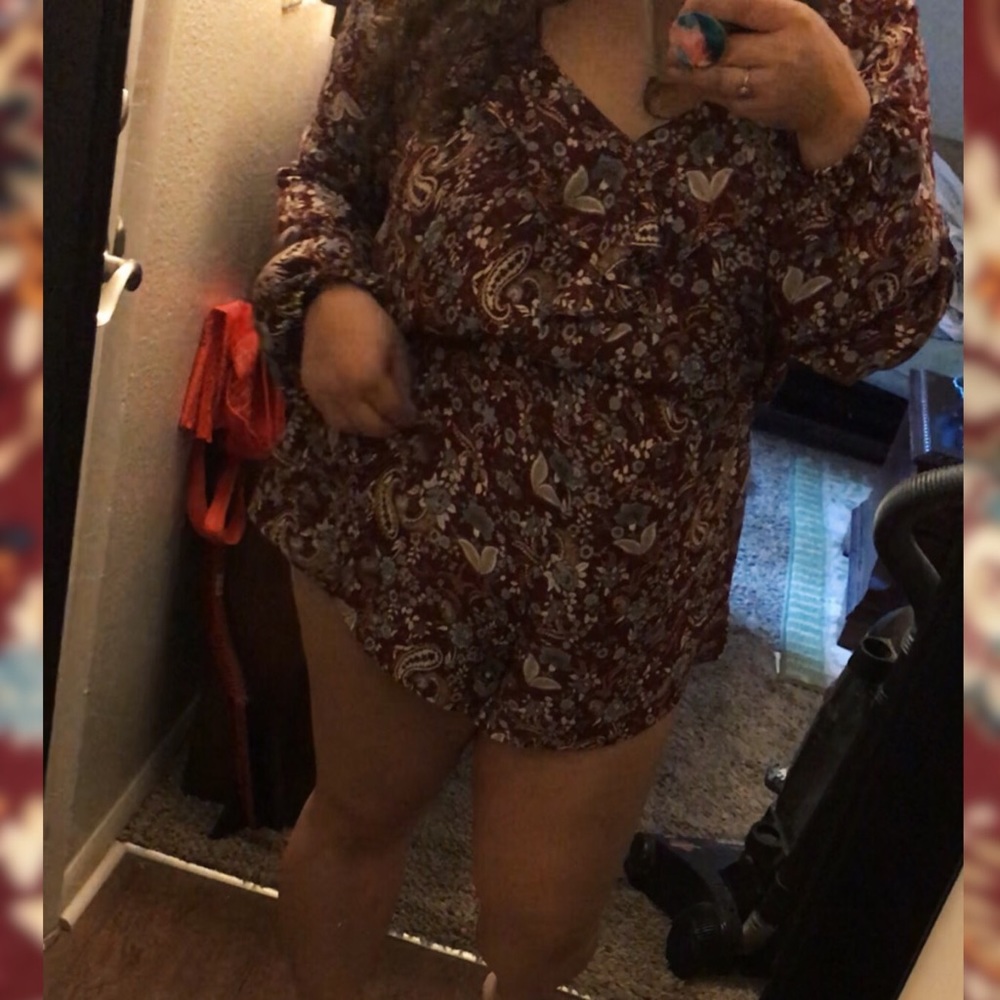 Forever 21+ paisley ruffled romper